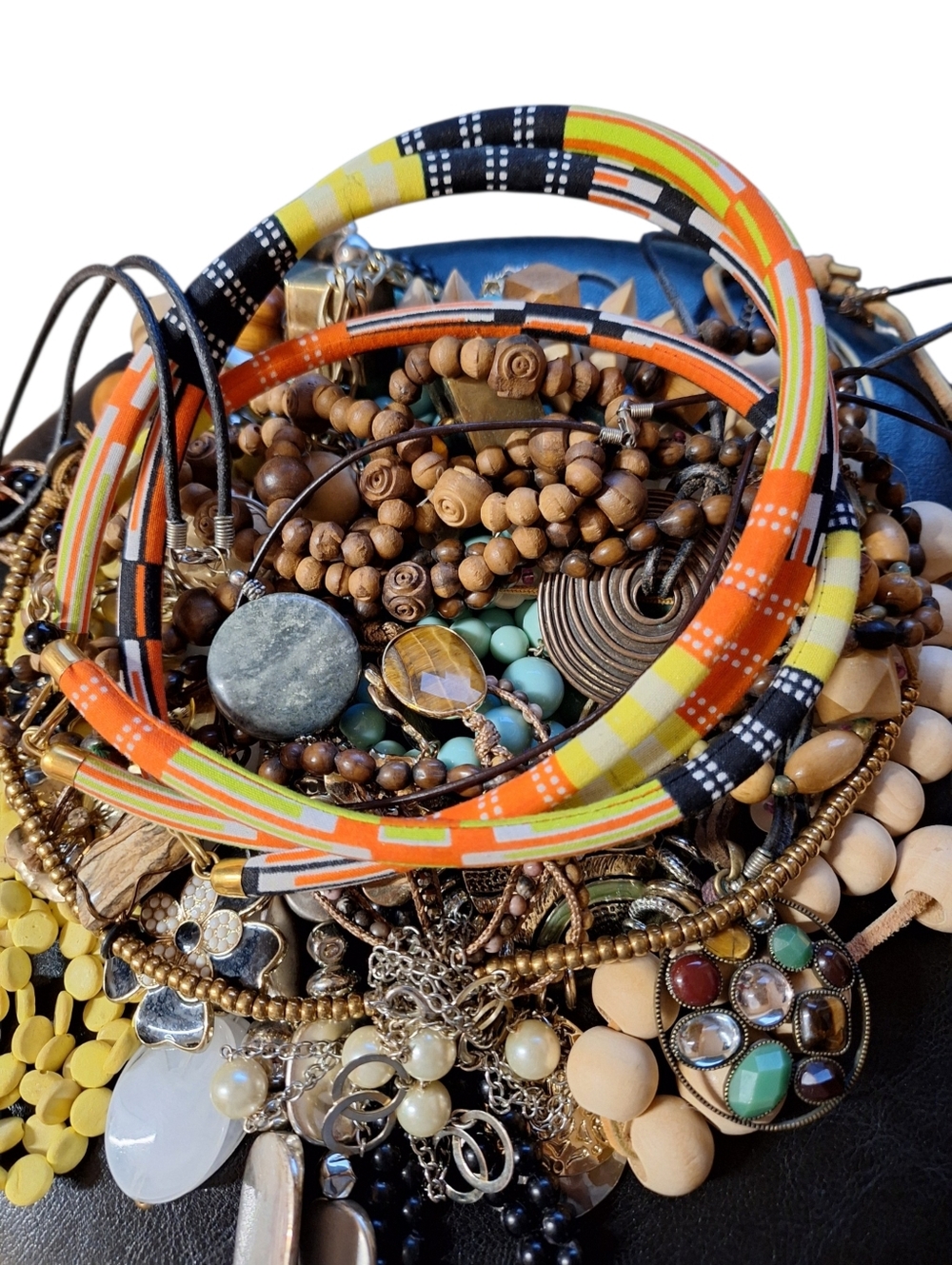 38 Bundle Lot Mixed Necklaces & Bracelets Unlisted Colorful Bohemian Festival